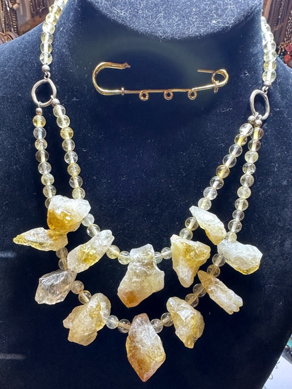 Barse Rough Cut Citrine Necklace